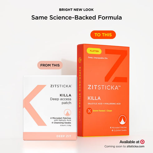 ZitSticka Killa Acne Patches for Face, World's Most Potent Pimple Patch with Fast-Acting Microdarts, 4 Count