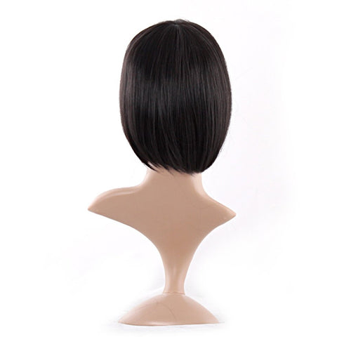 MapofBeauty 12 Inch Short Straight Bob Wig, Black, Fashion Lady with Flat Bangs