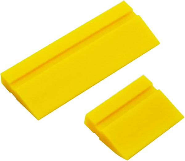 ECOmorning 2-Piece Mini Squeegee Set - Soft Silicone Window Tint Squeegee for Glass, Mirror, Shower - Yellow