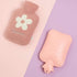 SKUZA (2 2000ml) Hot Water Bottle, Winter Winter Portable Hot Water Bottle Pink Super Soft Flannel Hot Water Bag