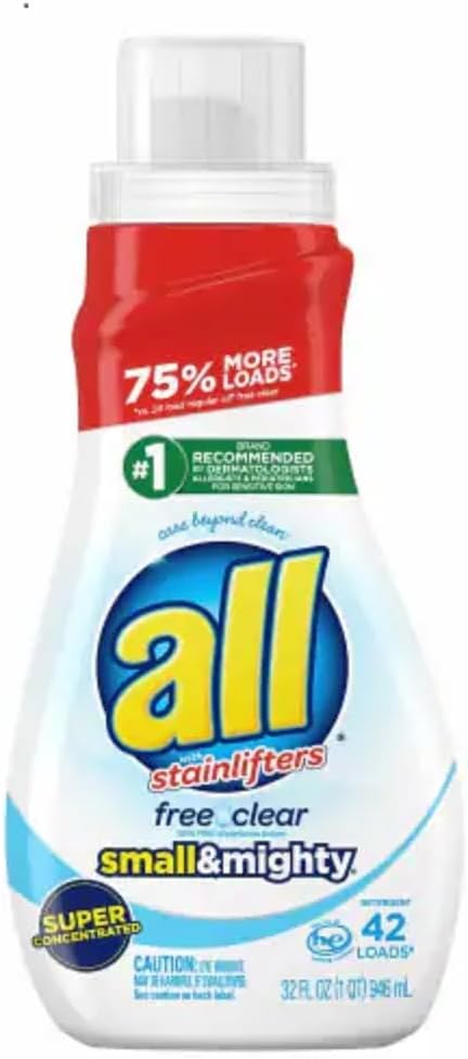 All Small and Mighty Free and Clear Laundry Detergent, 32 Ounce