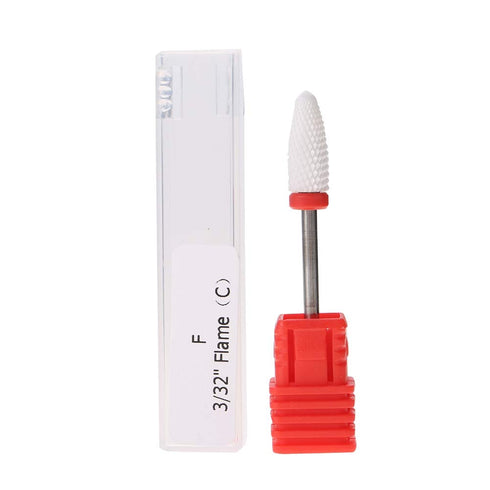 Nail Drill Bit, Ceramic Nail Grinding Head, 4 Types Round Flat for Manicure Machine