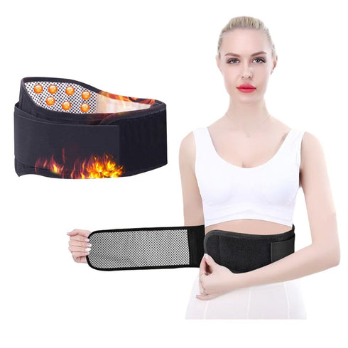 Heating Lower Back Brace for Pain Relief – Adjustable Magnetic Therapy Waist Belt Wrap for Herniated Disc, Sciatica,