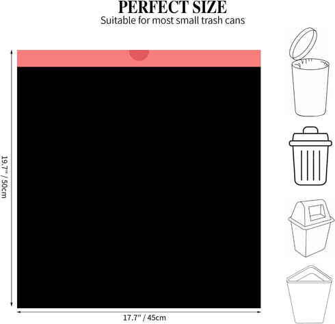 6 Rolls Drawstring Small Trash Bags, 4 Gallon Thicken Garbage Bags, 120 Counts for Kitchen, Bathroom