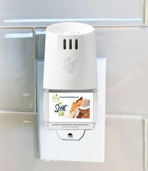 Scent Fill Coconut Sandalwood Air Freshener, 2 Refills + Diffuser, Scented Oil Refills