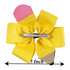 Pencil Girls Jumbo Hair Bow Ponytail Holder Clips for Cheerleader Girls, 1 Count (Yellow)