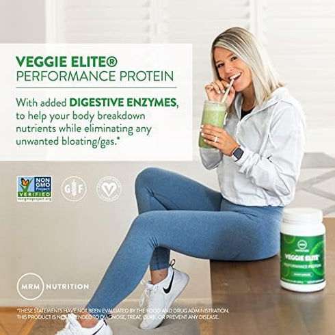 MRM Nutrition Veggie Elite Performance Protein, Vanilla Bean, Plant-Based, 30 Servings, Vegan, Gluten-Free