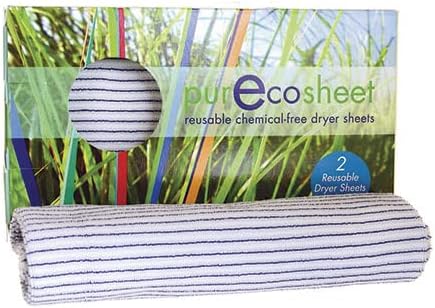 Purecosheet Reusable Dryer Sheets, Chemical Free & Vegan, Safe for Infants, 2 Count, 500+ Loads
