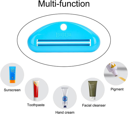 LoveInUsa Toothpaste Tube Squeezer Dispenser, 4 Pack Hanging Clips Holder Rolling Squeezer