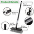 LandHope Heavy Duty Adjustable Long Handled Deck Broom, Hard Bristle Scrub Brush for Outdoor Garage