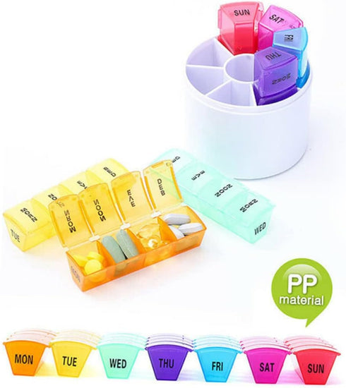 VALICLUD Medication Organizer Travel Pill Box Day Weekly Sections Portable Medicine Holder Pu Bag for Daily Use Outdoor