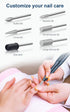 Professional Nail Drill Set 20000RPM USB Portable Electric Nail File with Sanding Bands, Bits & Brush for Acrylic Gel
