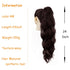 KETHBE 24 Inch Long Body Wave Ponytail Hair Extension, Synthetic Heat Resistant Wrap Around Drawstring Curly Wavy