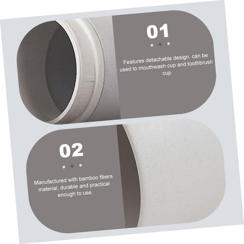 MAGICLULU Travel Toothbrush Cup and Toothpaste Storage Box, Dual-color Portable Mouthwash Cup, Gray, Compact for Travel