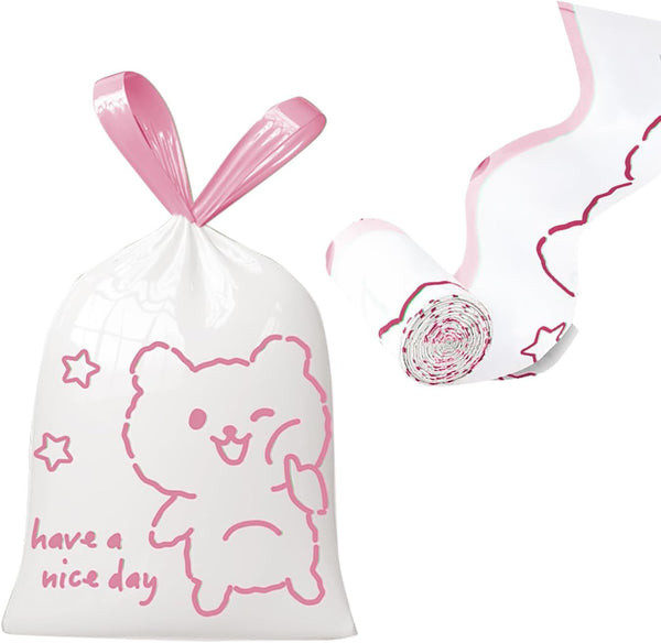 YIHUANYIFA 4 Gallon Trash Bags 120pcs Drawstring Tearing-Free for Bathroom Office Home Bedroom