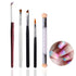 JERCLITY 5pcs Acrylic Nail Gradient Shading Brushes Set - Double Ended Nail Sponge Pen Manicure Tools