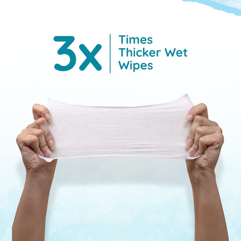 Mother Sparsh 10 Pack 4 Unscented Thick Fabric Baby Water Wipe (Blue, Wipes)