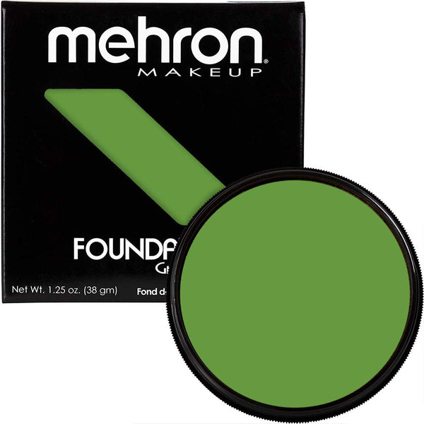 Mehron Makeup Foundation Greasepaint, Stage, Face Paint, Body Paint, 1.25 oz (38 g) (GREEN) for Halloween Makeup