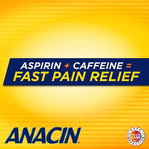 Anacin Fast Pain Relief Aspirin Tablets, 300 Tablets (Pack of 3)