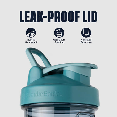 BlenderBottle Pro Series Shaker Bottle - 28-Ounce for Protein Shakes and Pre Workout, Cerulean Blue