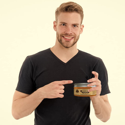 Okay Men's Castor Oil Hair Gel - For All Hair Types & Textures, Paraben & Silicone Free