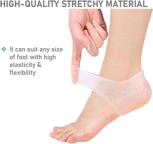 VivoFoot 2 Pairs Gel Heel Protectors, Silicone Heel Cups & Ankle Protectors for Heel Pain Relief