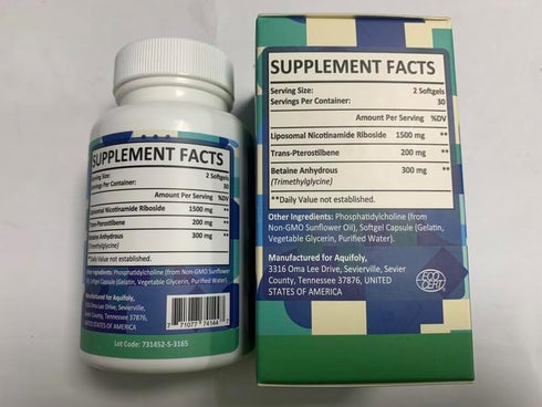 Liposomal Nicotinamide Riboside Supplement 2000 mg with TMG, Pterostilbene for Cellular Energy, 120 Softgels