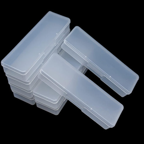 Manicure Tool Box, 8 Pieces Clear Box for Nail Tools, Transparent Plastic Nail Art Storage Organizer Case