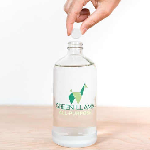 Eco-Friendly All-Purpose Lemongrass Cleaning Spray - 16oz Reusable Glass Bottle & Refill Tablet, Biodegradable