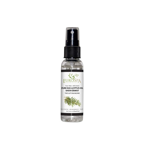EuroSpa Aromatics Pure Eucalyptus Oil ShowerMist, All-Natural Aromatherapy Spray, Tea Tree Infused, 2oz