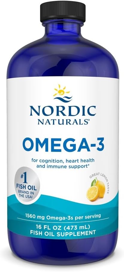 Nordic Naturals Omega-3, Lemon Flavor, 16 oz, 1560 mg Omega-3, Fish Oil, 96 Servings