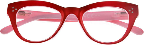 Eyekepper Large Cateye Design Reading Glasses - Oversized Readers for Women (Red)