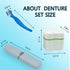 Denture Cup Kit, 2 Denture Cases with 2 Denture Toothbrushes & 2 Portable Toothbrush Boxes for Travel