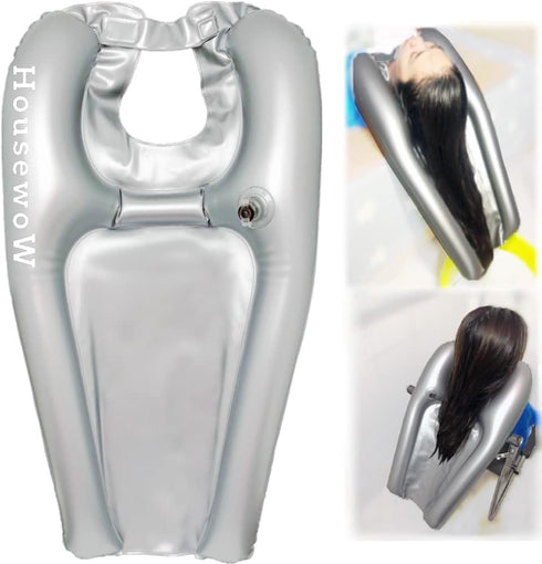 HousewoW Inflatable Shampoo Bowl, Portable Hair Washing Tray for Bedside and in Bed,
