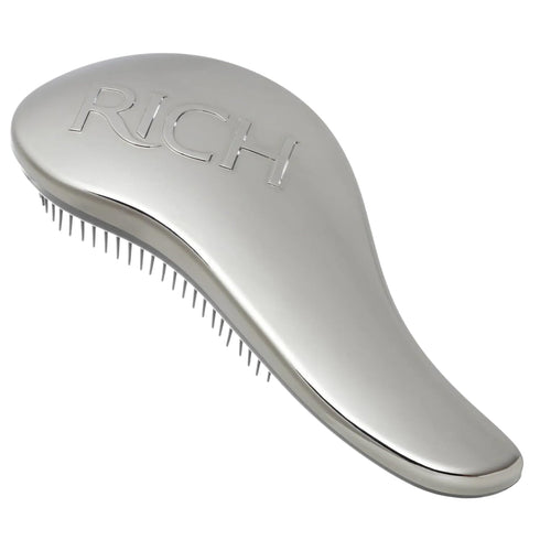 RICH Hair Care Silver Glamour Satin Touch Detangling Brush - Anti-static Hair Brush for All Hair Types