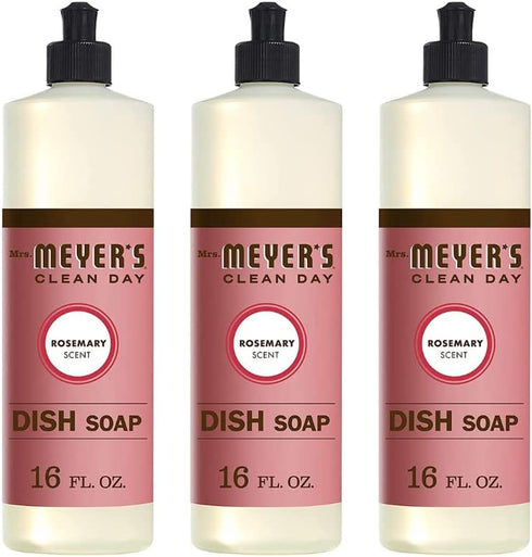 Mrs. Meyer's Clean Day Liquid Dish Soap, 16 Ounce Rosemary (3pk)
