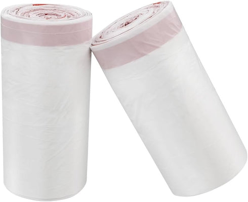 1.5 Gallon Small Trash Bags with Drawstring - White Garbage Bags