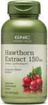 GNC Herbal Plus Hawthorn Extract 150mg, 100 Capsules for Heart Health