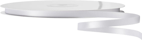 LIUYAXI White Double Face Satin Ribbon 1/4" x 50 Yards, Perfect for Crafts, Gift Wrapping, Bow Making