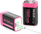 9V Rechargeable Batteries, 1300mAh High Capacity Lithium-ion with 2 in 1 USB C Fast Charging Cable, 2 Count