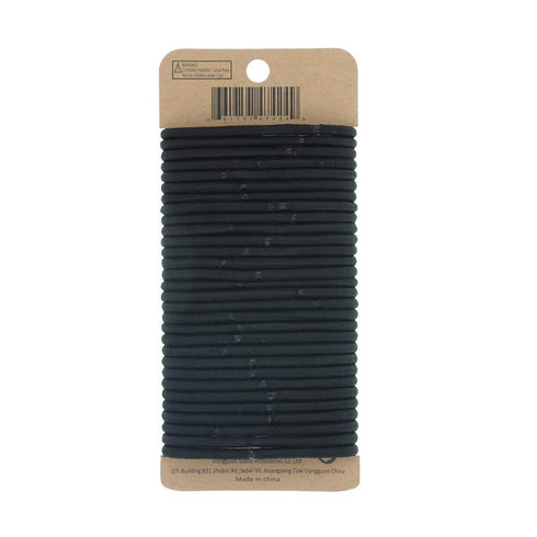 minihope Women's Hair Elastic Thick Tie, Black, 30 Count (Pack of 1), 4MM for Medium Hair