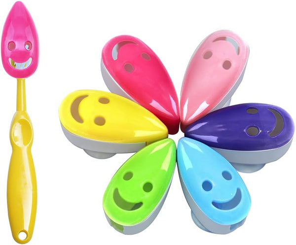 Toothbrush Holder Cover, 6pcs Portable Toothbrush Head Case with Suction Cup, 6 Colors for Family Travel