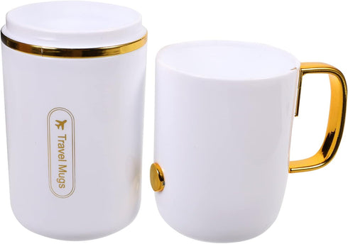 GLEAVI Travel Container Toothbrush Case, 1 Set Mouthwash Cup, Gilded Toiletry Set, Portable Toothbrush Holder