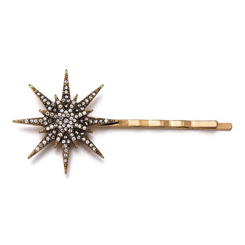 Vintage Rhinestone Moon Snowflake Star Hair Clip - Bobby Pins for Women, Alloy Barrettes