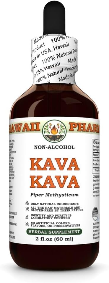 Hawaii Pharm Kava Kava Alcohol-Free Liquid Extract - 2 oz Natural Herbal Supplement