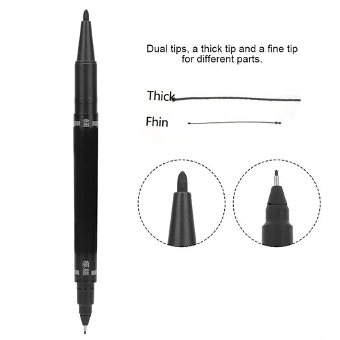 Tattoo Marking Pen, Double End Skin Marker Piercing Positioning Tool, Removable Markers for Aesthetic Procedures