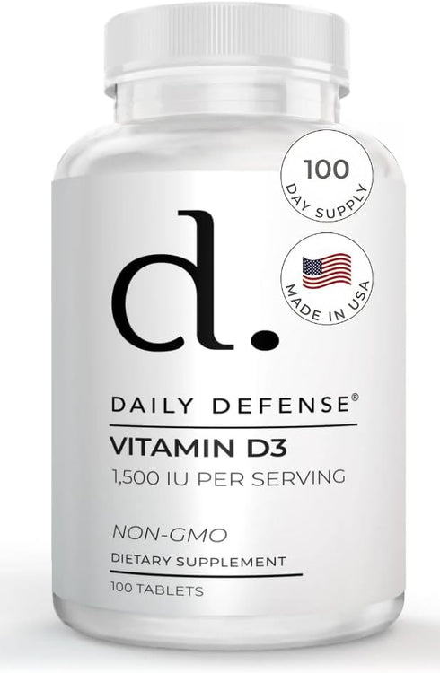 Immune Defense Supplements Vitamin D3 1500 IU for Heart Health, Daily Immune