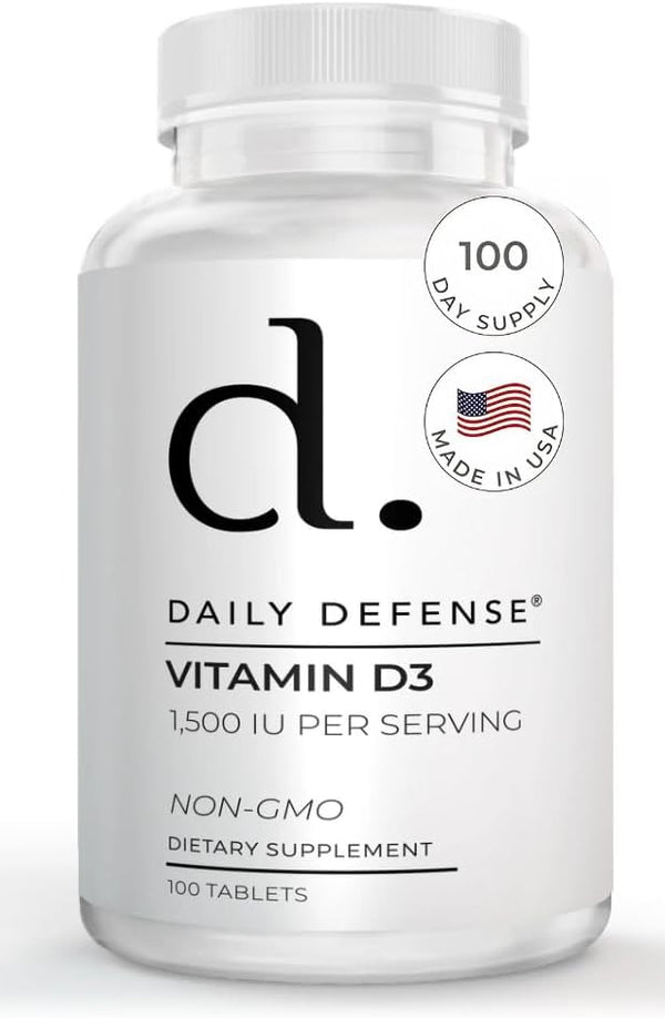 Immune Defense Supplements Vitamin D3 1500 IU for Heart Health, Daily Immune