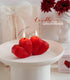 NatureMan 2 Pcs Valentine's Day Heart Candles- Red Love Heart Shape Scented Candles- Handmade Aromatherapy Candles