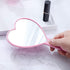 TBWHL Heart-Shaped Travel Handheld Mirror, Portable Personal Cosmetic Hand Mirror for Shaving, Pink